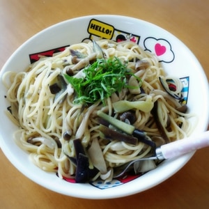 なすと舞茸の和風パスタ